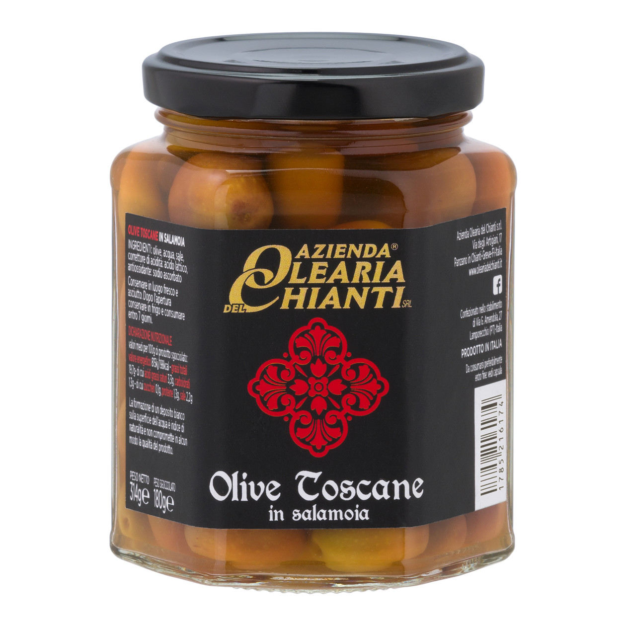 Toskanische Oliven mit Kern in Salzlake