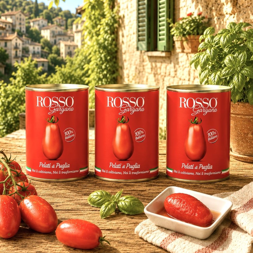 3X400g Geschälte Tomaten Rosso Gargano