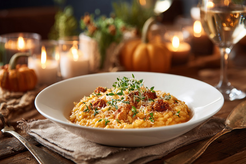 Herbstgenuss pur - Cremiges Risotto mit feinem Kürbis und Parmesan