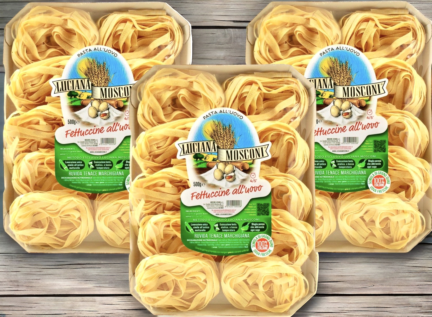 Angebot 3X500g Fettuccine all'uovo - Luciana Mosconi - Eiernudel handwerkliche Qualität