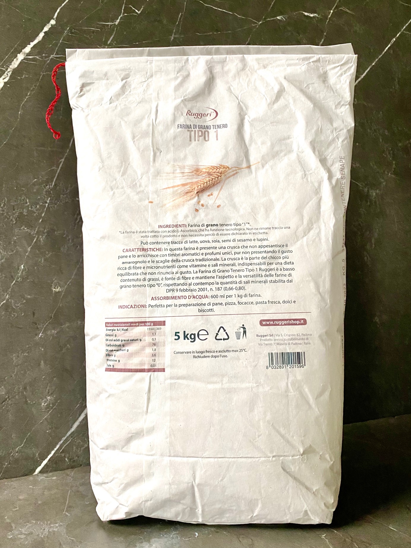Vorrat 5Kg Farina di grano tenero Typ 1 - Weichweizenmehl