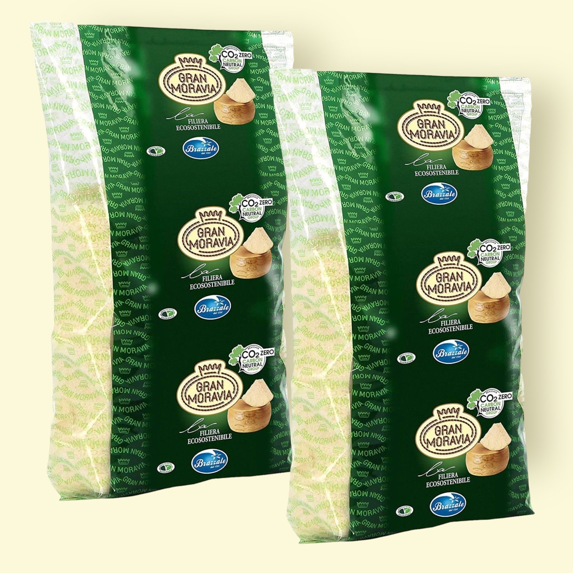 2X500g Vorrat Gran Moravia Hartkäse gerieben