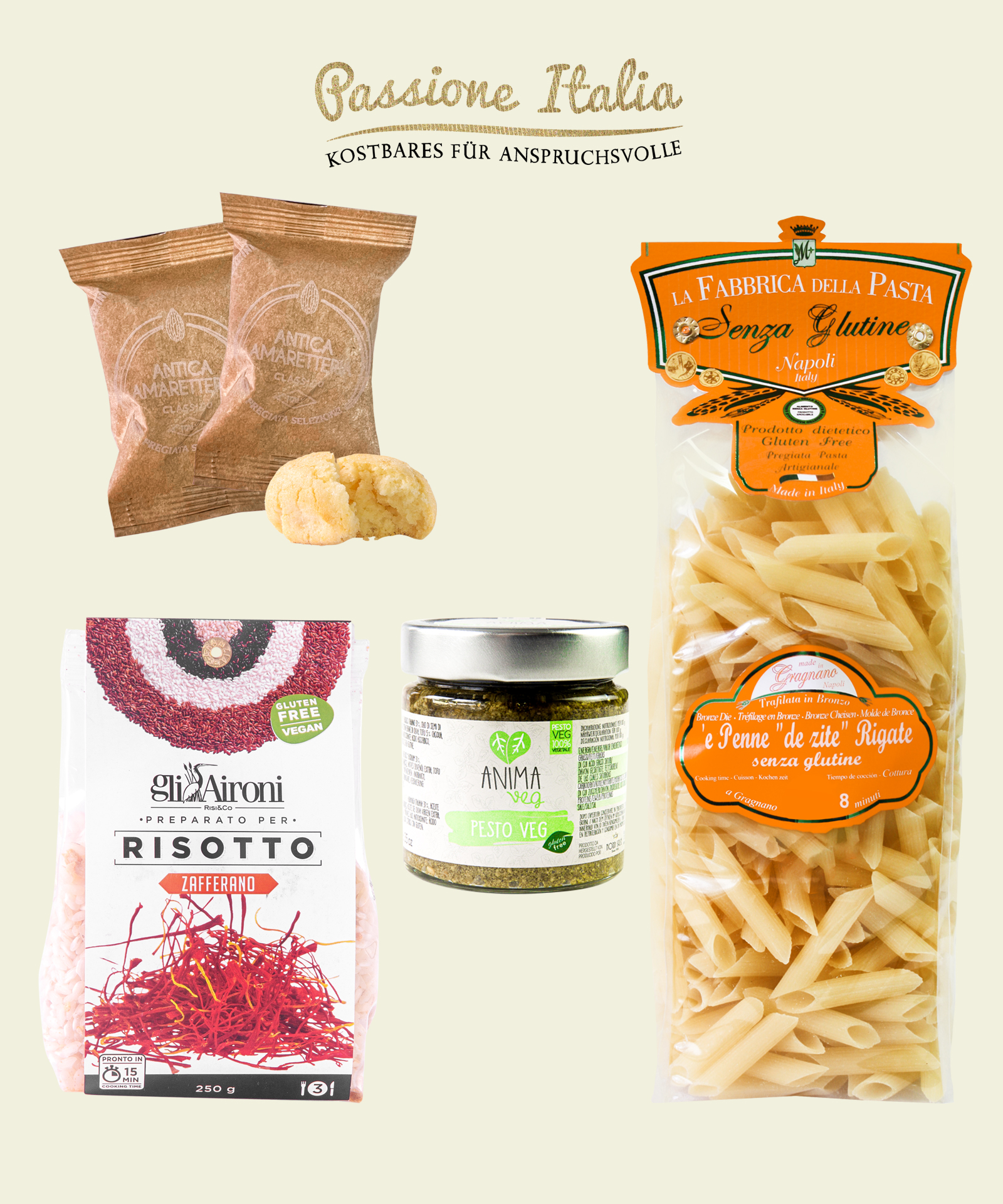 Glutenfreies Geschenkset mit exklusiven italienischen Köstlichkeiten