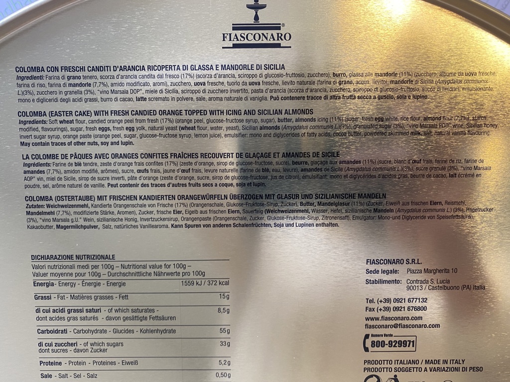 Blaue 750g Dolce&Gabbana Colomba Mandel