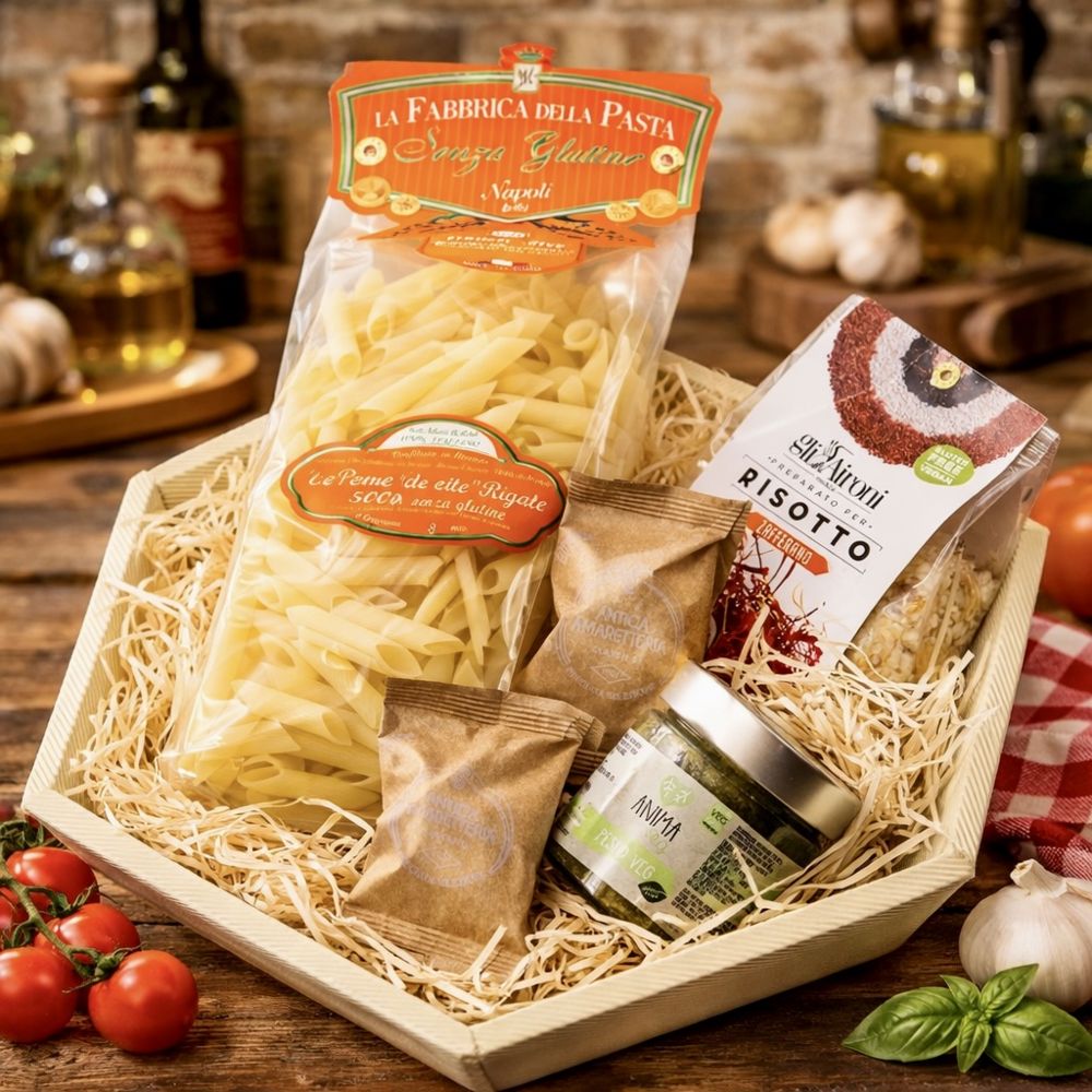 Glutenfreies Geschenkset mit exklusiven italienischen Köstlichkeiten