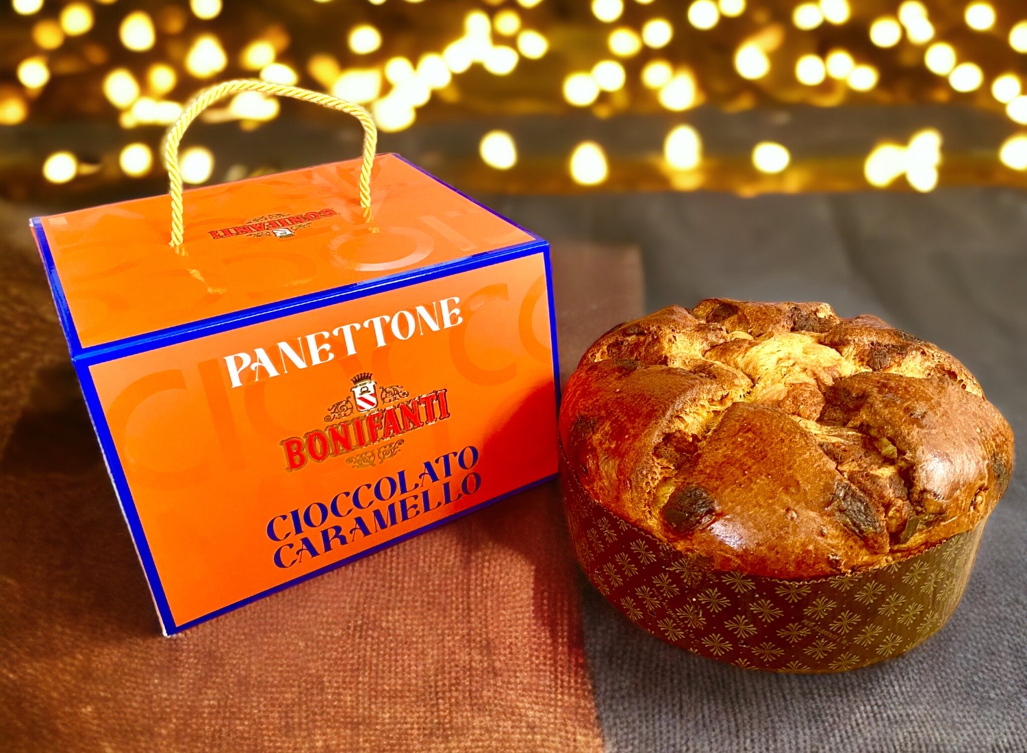 Panettone Milanese  mit Schokolade & Karamell in Geschenkkarton